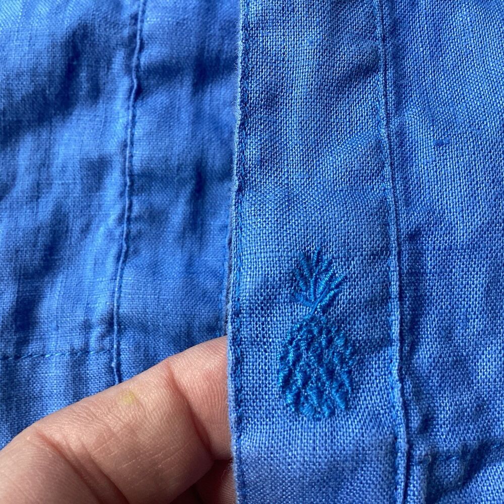 Tommy Bahama Women's Blue Two Palms Linen Shirt Dress Sleeveless Size XL Pockets - Picture 11 of 13